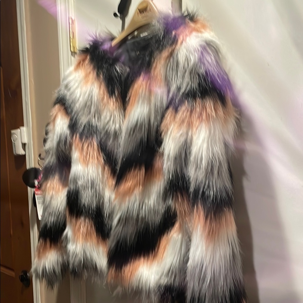 Multicolor Faux Fur Jacket